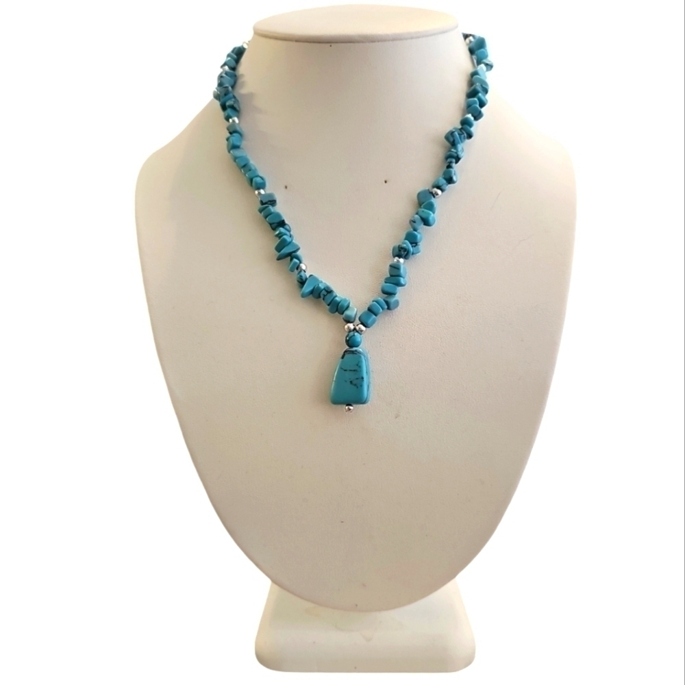 Bohemian Blue Howlite Necklace